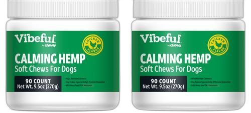 Vibeful Calming Hemp Chicken Flavored Soft Chews Calming Supplement for Dogs pet supplement